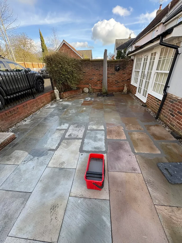 Patio Re-pointing in Essex - Before