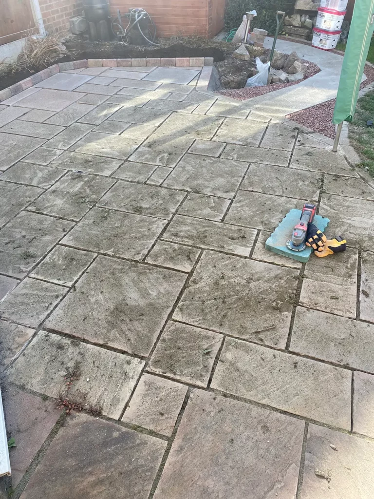 Patio Re-pointing in Essex - Before