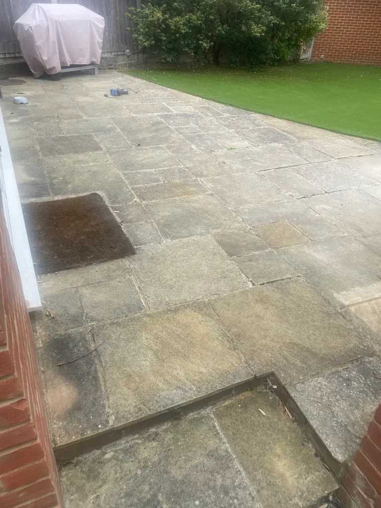 Patio Re-pointing in Essex - Before